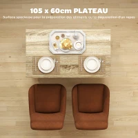 HOMCOM Desserte îlot de cuisine étagère réglable 2 compartiments ouverts 2 placards plan de travail effet bois 105 x 60 cm noir(m-6)