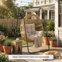 Outsunny Hammock Chair Stand Only 150KG Load Capacity for Indoor Outdoor, Black(m-2)