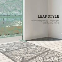 Outsunny Metal Decorative Privacy Screen Outdoor Divider, Green Leaf(m-4)