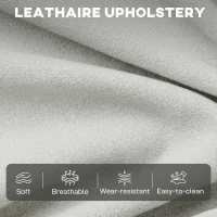 HOMCOM 2-zitsbank, 146 cm kunstleren modulaire bank met brede en diepe zit, dikke kussens, eenvoudige montage, grijs(m-6)