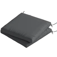 Outsunny Outdoor Seat Cushions Set of 2 with Ties, Waterproof Garden Seat Pads, Dark Grey(m-11)