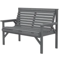 Outsunny 2 Seater Wooden Garden Bench, Slatted Patio Bench with Armrest and Backrest, Outdoor Furniture for Indoor, Balcony(m-11)