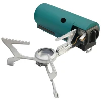 Outsunny 2670W Foldable Camping Stove with Safety Shut-Off, Piezo Ignition Gas Stove with Carry Bag, Green(m-1)