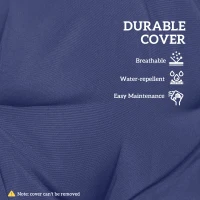 Outsunny Garden Seat Cushion with Ties, 42 x 42cm Replacement Dining Chair Seat Pad, Dark Blue(m-5)