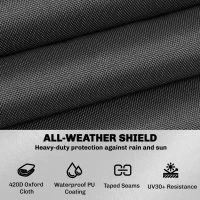 Outsunny Garden Furniture Cover, Waterproof Patio Furniture Cover with Air Vent, 420D Oxford Fabric, 125 x 125 x 74 cm, Black(m-4)