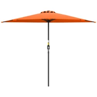 Outsunny Half Round Parasol Umbrella - Orange(m-11)