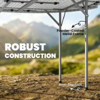 Outsunny 4ft Folding Picnic Table, Camping Table with Non-slip Foot Pads and Metal Frame, 100 kg Load, for Garden, White(m-4)