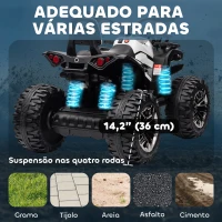 HOMCOM Quadriciclo Elétrico 12V para Crianças com Farol Música Pneus de Suspensão Botões Avance e Retrocesso 100x65x73cm Branco(m-5)