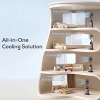 HOMCOM Wentylator mgły wodnej z pilotem, stojący wentylator z mgłą wodną, 70° oscylacja, 3 prędkości, 3 tryby, 3,1L zbiornik na wodę(m-4)