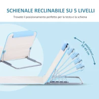 Outsunny Set 2 Lettini Prendisole Pieghevoli con Schienale Regolabile e Borsa, 48x134x36-45 cm, Beige(m-4)
