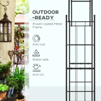 Outsunny 223cm Garden Arch Trellis, Outdoor Wedding Arbor for Ceremony for Climbing Roses, Vines and Plants(m-6)