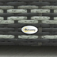 Outsunny Four-Piece Rattan Sofa Set with 11 Cushions, Steal Frame - Grey(m-11)