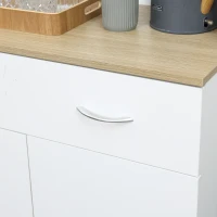 HOMCOM Bufet Bucatarie Alb 80×40×180 cm – Cu Dulap si Sertar(m-8)