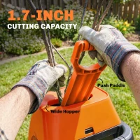 Outsunny 2500W Electric Wood Chipper, Corded Wood Mulcher Shredder with 45L Collection Bag, 4300RPM, 44mm Cutting Diameter(m-7)