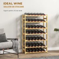 HOMCOM Wooden Wine Rack 42 Bottles, Narrow 7-tier Wine Holder for Home Bar(m-6)