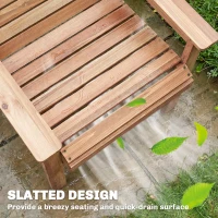 Outsunny 5 Pieces Garden Dining Set with Parasol Hole, Round Outdoor Table and Chairs, 4 Seater Wooden Garden Furniture, Natural(m-8)