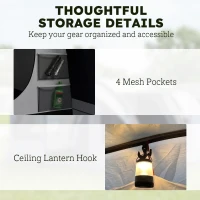 Outsunny Tenda Túnel 2-4 Pessoas, Quarto, Sala, Impermeável, Azul Marinho(m-4)