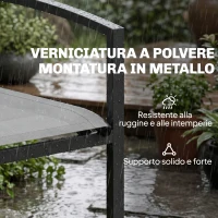 Outsunny panca da giardino in metallo, 2 posti, tessuto traspirante Texteline, colore grigio.(m-6)