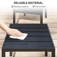 Outsunny 3 Pieces Garden Bistro Set for 2, Outdoor Bistro Table and Chairs with Metal Frame, Plastic Patio Furniture Set(m-5)