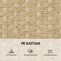 Outsunny Rattan Sun Loungers Set of 2 with Side Table, Garden Recliner Sunbeds with Adjustable Back, Cushions, Beige(m-7)