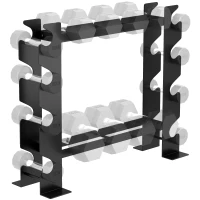 SPORTNOW 4-Tier Dumbbell Rack, Heavy-Duty Weight Rack for Dumbbells, Kettlebells and Multiple Balls, 200 KG Capacity, Black(m-10)