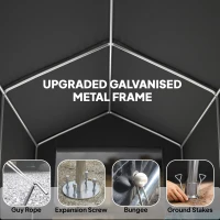 Outsunny 7.5 x 6.2 ft Outdoor Garden Storage Shed, Waterproof Bike Tent with Roll-Up Zipper Door and Vent, Dark Grey(m-4)