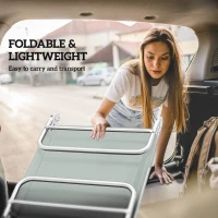 Outsunny Steel Frame Sun Lounger, with Reclining Back - Light Grey(m-6)