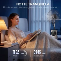 HOMCOM Ventilatore Nebulizzatore con Serbatoio 3.1L, 3 Modalità e 3 Velocità, Ruote, Oscillazione 70°, Inclinazione 10°, Timer 12h, 90W(m-7)
