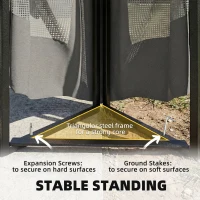 Outsunny 3.3 x 3.3 m Outdoor Garden Gazebo with Post Shelves, UPF50+ Patio Permanent Pavilion with Hook, Dark Grey(m-7)