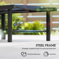 Outsunny Reclining Sun Lounger - Dark Blue(m-6)