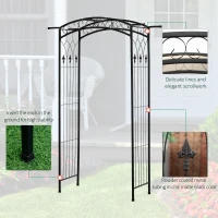 Outsunny 211cm Height Metal Garden Arch Arbor for Wedding Decor for Climbing Plants and Outdoor Decoration(m-4)
