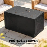 Outsunny Propane Gas Fire Pit Table, Outdoor Firepit with 43" Steel Tabletop and Lid, 50,000 BTU Pulse Ignition Fire Table w/ Stainless Steel Burner, Glass Wind Guard, and Cover(m-7)