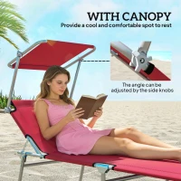 Outsunny Outdoor Foldable Sun Lounger Set of 2, 4 Level Adjustable Backrest Reclining Sun Lounger Chair with Angle(m-6)