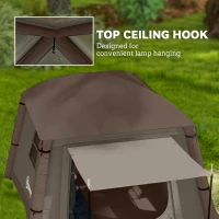 Outsunny Blow Up Tent w/ Hand Pump, Inflatable Camping Tent, Easy Setup 1/2 Person Waterproof Khaki(m-7)