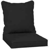 Outsunny Seat and Back Padded Cushion Set, CUSHION ONLY - Black(m-10)