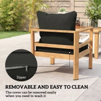 Outsunny Seat and Back Padded Cushion Set, CUSHION ONLY - Black(m-7)