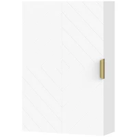 kleankin Bathroom Wall Cabinet, Over Toilet Storage Cupboard with Adjustable Shelves for Hallway, Living Room, White(m-11)