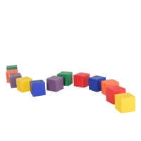 HOMCOM Set 12 Cuburi Moi pentru Copii 2+ Ani, Joc Educativ din Spumă, Blocuri de Construcție 20x20x20 cm, Multicolor(m-14)