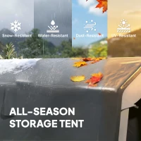 Outsunny 1.8 x 2.4m Garden Storage Shed Tent, Waterproof Portable Shed Shelter for Motorbike, Garden Tools, Bike Storage(m-4)