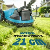 Outsunny 18V Cordless Lawnmower with 2 x 4Ah Batteries & Charger, Battery Lawn Mower with 21cm Cutting Width, 3 Cutting Heights(m-17)