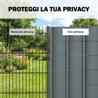 Outsunny Set 4 Pezzi Frangivista da Giardino Anti UV Impermeabile con Fermagli, in PP, 3500x19 cm, Grigio(m-5)