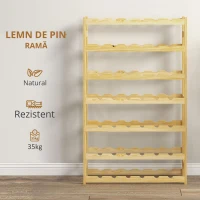 HOMCOM Wooden Wine Rack 42 Bottles, Narrow 7-tier Wine Holder for Home Bar(m-5)