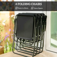 Outsunny 4 Seater Garden Furniture Set, 6 Pieces Garden Table and Chairs with Parasol for Patio, Black(m-5)