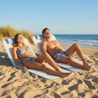 Outsunny Mata plażowa 2 szt., składana, 5-stopniowa, torba, stal(m-2)