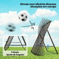 SPORTNOW Baliza Dobrável Rede de Treino de Futebol com Ângulo Ajustável em 5 Níveis com Estrutura de Aço 120x73x112 cm Preto(m-4)