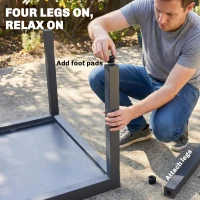 Outsunny Extending Garden Table for 6-10, Aluminium Outdoor Dining Table with Tempered Glass Top, Grey(m-8)