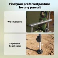 Outsunny Camping Chair Padded Reclining Folding Chair with Wide Armrests for Adults Camouflage(m-7)