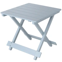 Outsunny Fir Wood Folding Coffee Table, Lightweight Small Garden Table with Slatted Top, Portable Folding Side Table for Balcony(m-11)