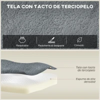 HOMCOM Sofá Seccional en Forma de U Sofá Modular con 2 Taburetes 2 Almohadas Reposabrazos Anchos sin Montaje Gris(m-5)