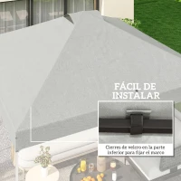 Outsunny Toldo de Pérgola de Recambio 3x3 m Techo de Repuesto para Carpa Plegable de Tela Oxford 210D Protección UV 50+ Blanco(m-6)